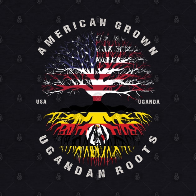 American Grown Ugandan Roots Uganda Flag by heart teeshirt
